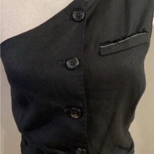 Zara Black Button-Front Tank Top